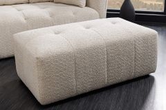 Moderner Hocker ROYAL 120cm champagner beige Bouclé Federkern Sitzhocker