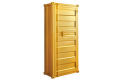 Design Aktenschrank GLOBETROTTER 180cm gold Eisen Container Upcycling Highboard