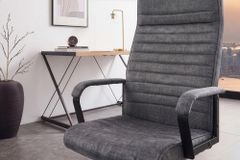 Höhenverstellbarer Bürostuhl LAZIO anthrazit Vogue Velours Samt drehbar mit Rollen