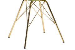 Design Stuhl SCANDINAVIA MEISTERSTÜCK grün Chenille gold Metall Monstera-Blatt