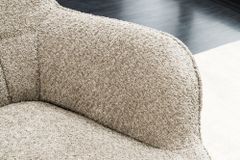 Moderner Sessel SCANDINAVIA champagner greige Bouclé mit Armlehnen