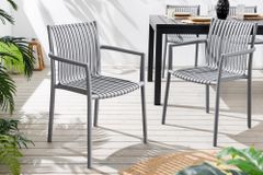 In- und Outdoor Stuhl STUDIO ITALIA anthrazit stapelbar wetterfest Gartenstuhl