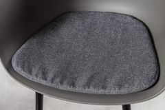 Moderner Stuhl DESIGNO grau Kunststoff Gartenstuhl mit Armlehnen Indoor Outdoor