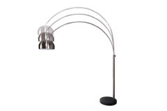 Ausziehbare Bogenlampe LOUNGE DEAL 170-210cm chrom gebürstet Marmorfuß Stehlampe