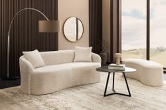Extravagantes Sofa ELEMENTAL 180cm champagner beige Feinstrick Bouclé 2-Sitzer