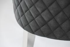 Eleganter Stuhl CASTLE DELUXE grau Samt Löwenkopf Chesterfield Design Esszimmerstuhl Nieten