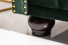 Chesterfield 3-Sitzer Sofa 205cm flaschengrün Samt Federkern Knopfheftung