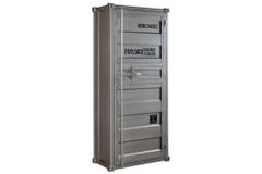 Design Aktenschrank GLOBETROTTER 180cm grau Eisen Container Upcycling Highboard