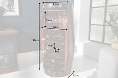 Massives Weinregal BODEGA 97cm coffee braun Pinie Fass-Bartisch für 24 Flaschen