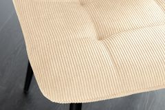Moderner Design Stuhl TRES CHIC beige Cord schwarze Metallbeine Esszimmer