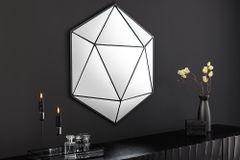 Design Spiegel DIAMOND 65cm schwarz Metall handmade