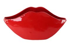 Extravagante Deko-Vase LIP 60cm rot handmade Hochglanz
