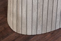 Ovaler Esstisch ART DECO 220cm smoke grau massives Mangoholz mit Säulenfuß