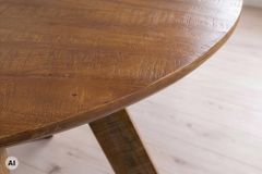 Runder Esstisch ART WOOD 140cm braun honey finish Mangoholz massiv