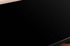 Design Highboard ORBIT 120cm schwarz Mangoholz mit 3D-Front Metall