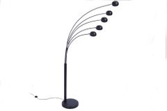 Design Bogenlampe FIVE LIGHTS 210cm schwarz gold Stehlampe mit Marmorfuß