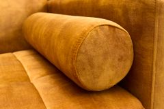 Modernes Schlafsofa COUTURE 200cm senfgelb Microvelours 3-Sitzer Couch mit Schlaffunktion
