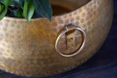 Handgefertigte Schalen 2er Set ORIENT gold Blumentopf im Hammerschlagdesign
