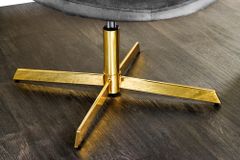 Drehbarer Sessel LOUNGER grau gold Samt Modern Design