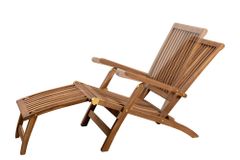 Massive Gartenliege EMPIRE TEAK 175cm natur Teakholz Deckchair verstellbar