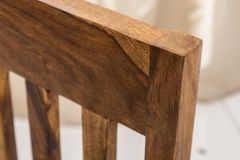 Massivholz Stuhl MAKASSAR braun Sheesham stone finish Esszimmerstuhl gepolstert