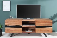 Massives TV-Board AMAZONAS 160cm Akazie Metall Lowboard Baumkante