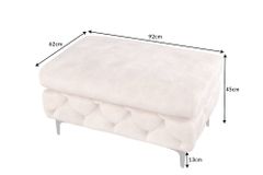 Chesterfield Sitzhocker MODERN BAROCK 90cm champagner Samt Fußhocker