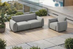 In- und Outdoor Sofa SEAHAWK 205cm anthrazit Aluminium Olefin wetterfest 2-Sitzer Couch