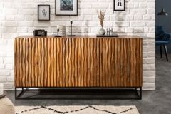 Massives Sideboard AMAZONAS 160cm Mangoholz natürliches Front Design