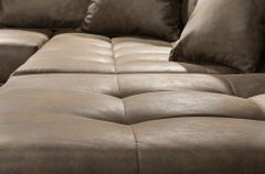 Moderne XXL Wohnlandschaft KENT 305cm taupe Federkern Bigsofa inkl. Hocker