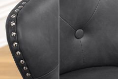 Chesterfield Stuhl CASTLE schwarz Kunstleder Massivholz mit Komfortgriff