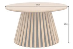 Runder Couchtisch VALHALLA WOOD 50cm natur Eichenholz Säulenfuß