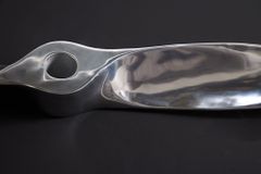 Authentische Wanddekoration SCREW II 110cm silber Flugzeug Propeller