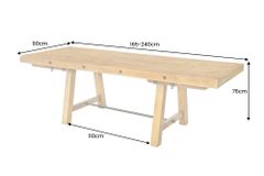 Massiver Esstisch FINCA 165-240cm vintage braun verlängerbar Pinienholz Bohlenoptik