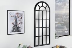 Design Wandspiegel CASTILLO 140cm schwarz Landhausstil Fenster
