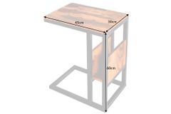 Massivholz Beistelltisch CONCIERGE 60cm braun Sheesham stone finish mit Stauraum