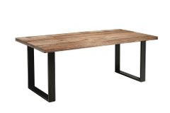 Massiver Esstisch IRON CRAFT 200cm natur Mangoholz Eisen Kufengestell Industrial Design