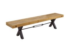 Massivholz Sitzbank THOR 200cm vintage braun Pinie recycelt Industrial Design