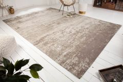 Vintage Baumwoll-Teppich MODERN ART XXL 350x240cm beige-grau verwaschen Used Look