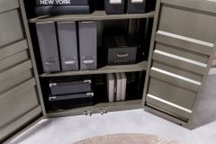 Container-Schrank GLOBETROTTER 140cm anthrazit Metall Aktenschrank Highboard