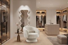 Drehbarer Design Sessel BOSSA NOVA beige Chenille