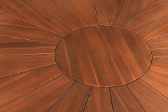 Runder Gartentisch KOPENHAGEN 140cm braun Akazienholz honey finish wetterfest