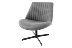 Drehbarer Sessel LOUNGER grau Strukturstoff Metallgestell schwarz