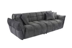 XXL Sofa CLOUD 260cm grau Vogue Samtstoff Bigsofa Federkern inkl. Kissen