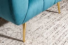 Retro Sessel NOBLESSE 105cm petrol Samt mit Ziersteppung und Federkern