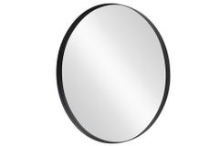 Runder Wandspiegel PORTRAIT 75cm schwarz mit Metallrahmen
