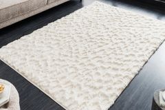 3D Hochflor Teppich DUNE 230x160cm beige Hoch-Tief-Effekt