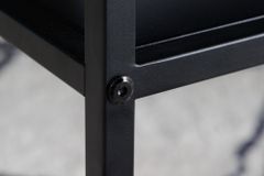 Moderner Couchtisch DURA STEEL 70cm schwarz Metall mit Ablagefach