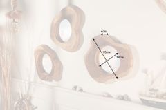 Handgearbeiteter Spiegel REFLECT 31cm natur Teakholz Wandspiegel