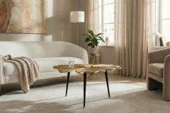 Dekorativer Couchtisch GINKGO LEAFS 75cm gold handmade Metall